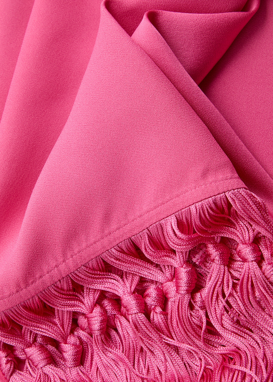 Taller Marmo Babe Fringed Crepe Scarf - Pink - One Size