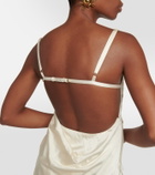 Jacquemus La Saudade Brodée satin slip dress