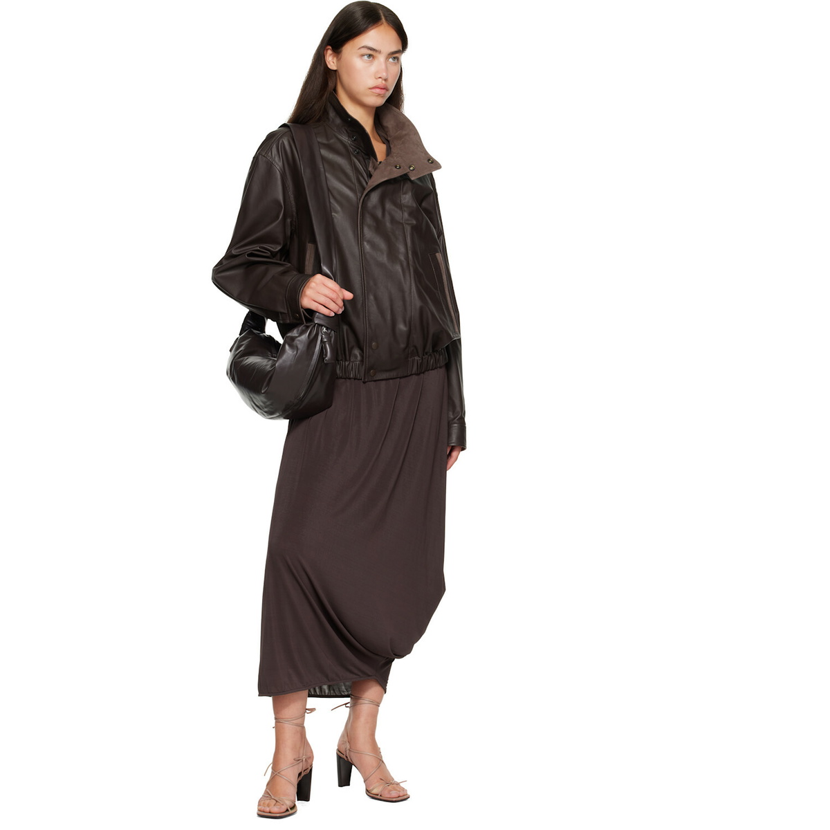 LEMAIRE Brown Medium Soft Croissant Bag