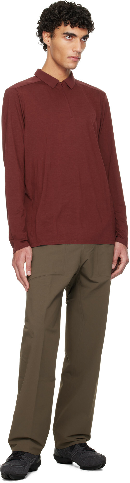 Veilance Burgundy Frame LS Polo