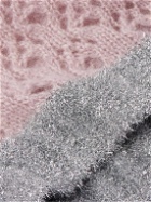 Simone Rocha - Metallic-Trimmed Open-Knit Mohair-Blend Sweater - Pink