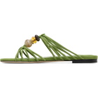 Jimmy Choo Green Lova Mule Flat Sandals