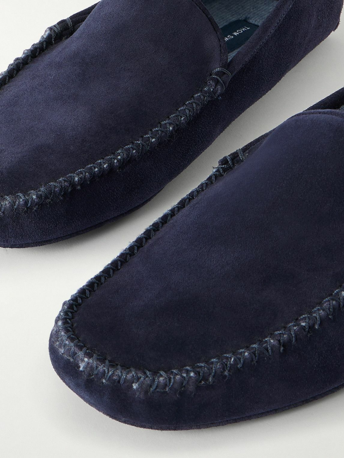 Thom Sweeney - Cashmere-Lined Suede Slippers - Blue
