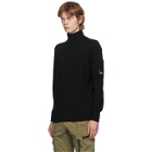 C.P. Company Black Virgin Wool Half-Zip Sweater