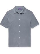 Ralph Lauren Purple label - Silk and Cotton-Blend Piqué Shirt - Blue
