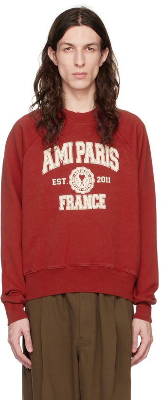 Photo: AMI Paris Red 'Paris' Sweatshirt