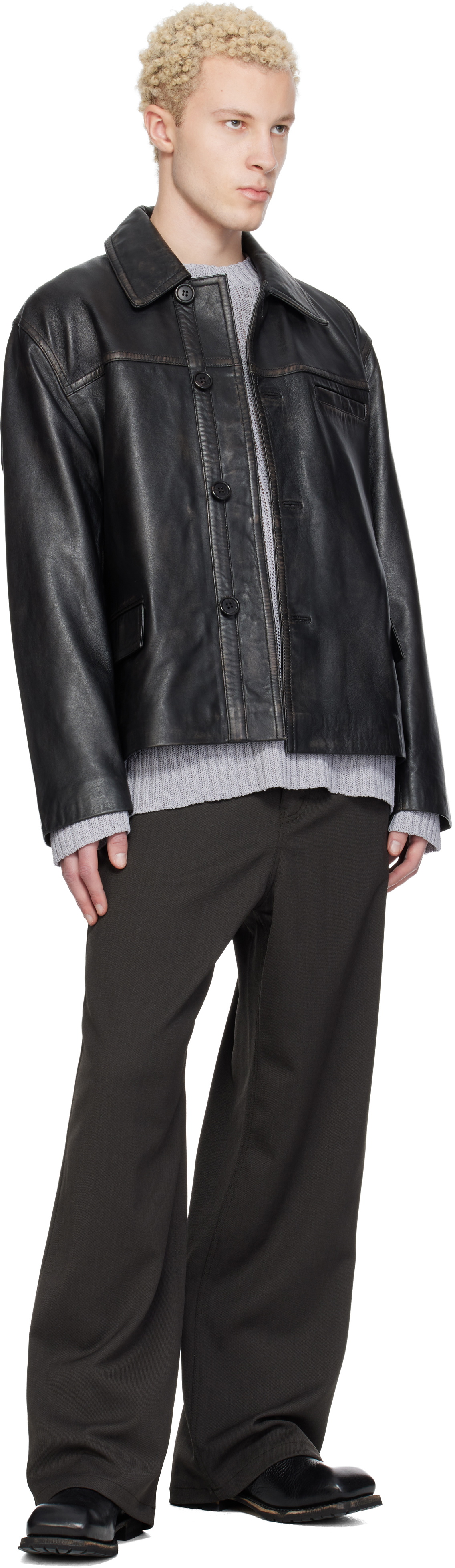 HOPE Brown Loose-Fit Stellar Trousers