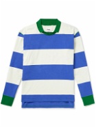 Drake's - Striped Cotton-Jersey Sweatshirt - Blue