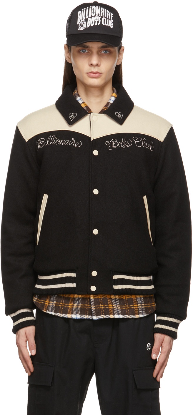 Billionaire Boys Club Off-White & Black Western Varsity Jacket ...
