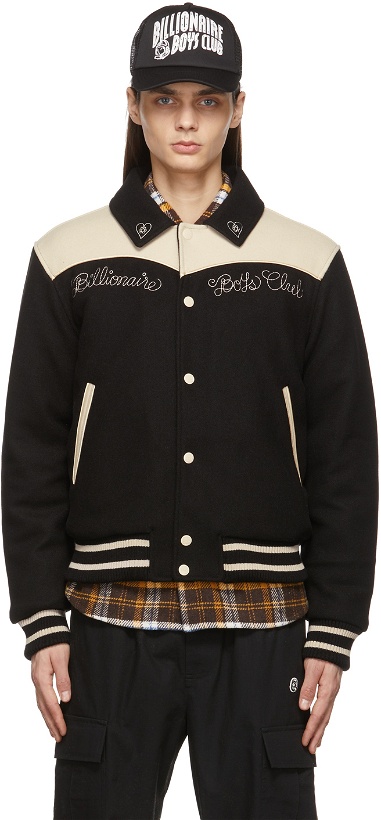 Photo: Billionaire Boys Club Off-White & Black Western Varsity Jacket