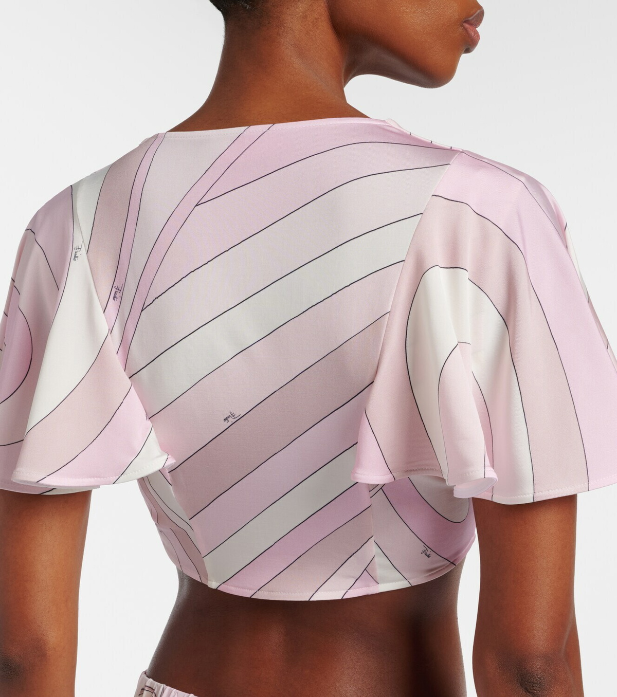 Pucci Iride satin jersey crop top
