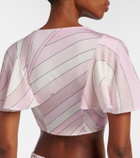 Pucci Iride satin jersey crop top