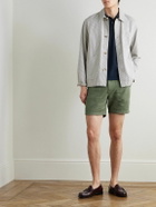 Drake's - Herringbone Cotton and Linen-Blend Twill Shorts - Green