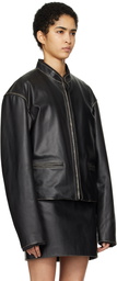 032c Black Uma Leather Biker Jacket
