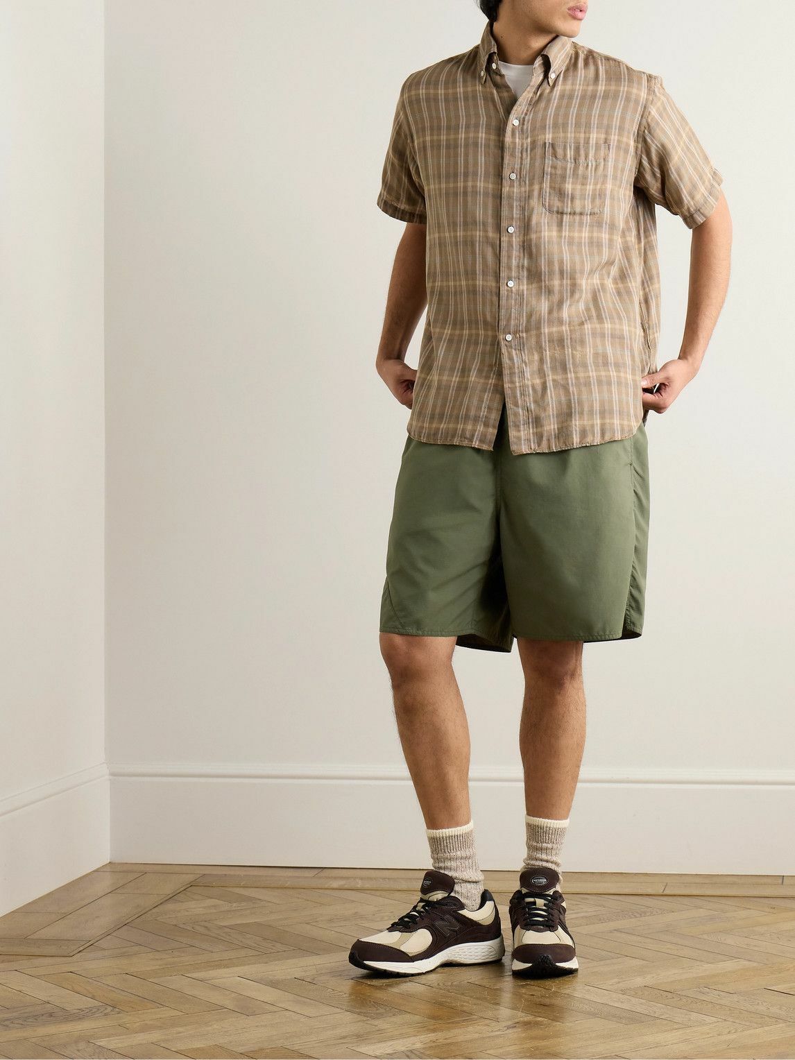 Beams Plus - Wide-Leg Nylon-Ripstop Shorts - Green Beams Plus