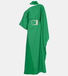 Taller Marmo Taylor belted one-shoulder crêpe cady kaftan