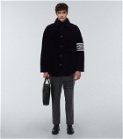 Thom Browne - 4-Bar stripe shearling shirt jacket