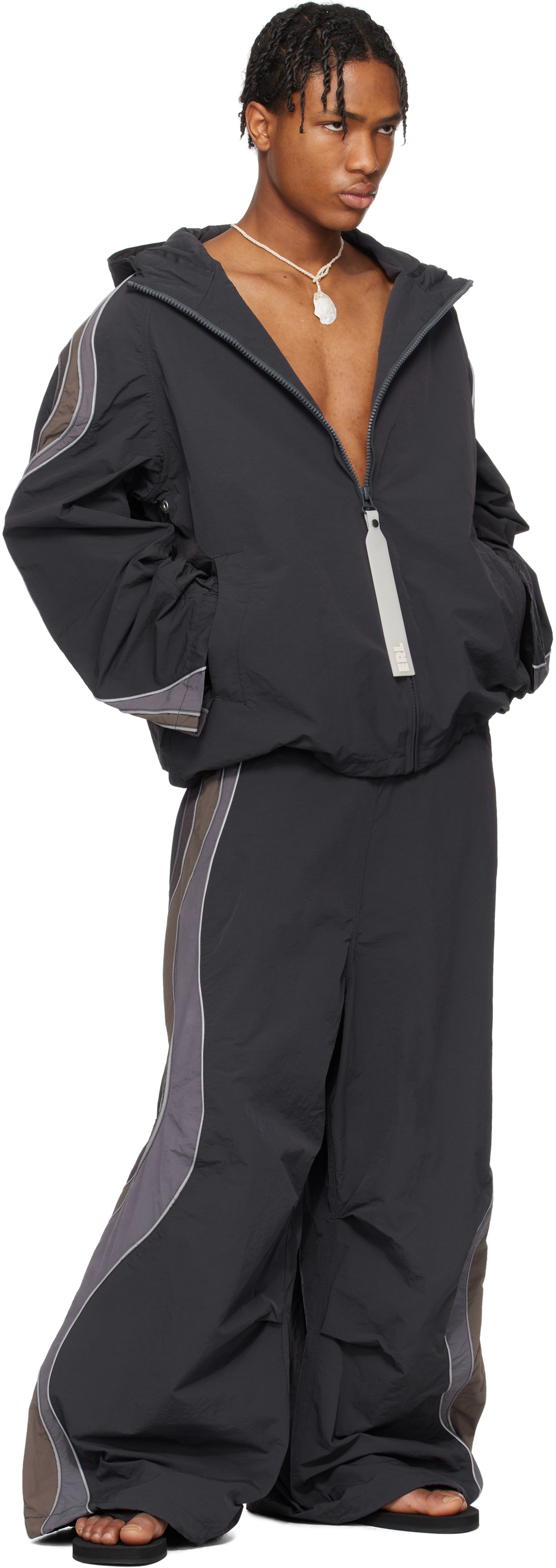 ERL Black UFO Windbreaker Jacket