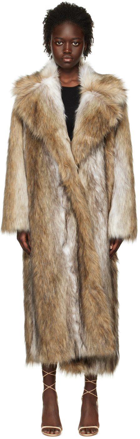 Photo: Olēnich Beige Monumental Faux-Fur Coat