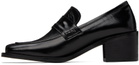 DRAE Black Wrinkle-Effect Loafers