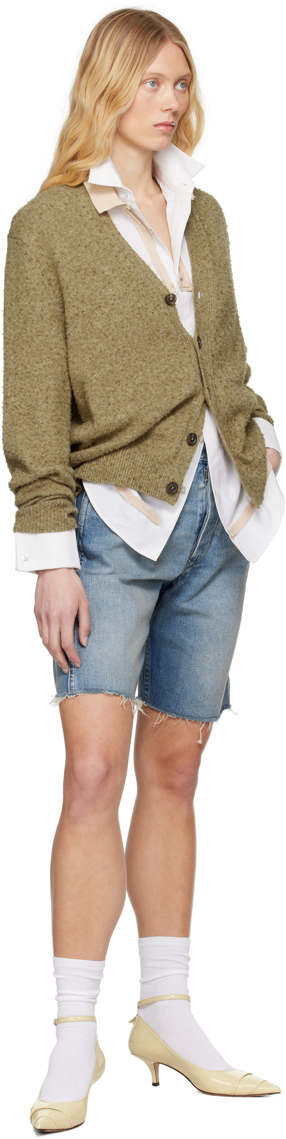 Maison Margiela Blue Faded Denim Shorts
