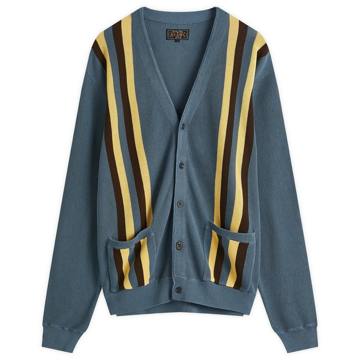 Photo: Beams Plus Men's Stripe Cardigan in Blue