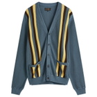 Beams Plus Men's Stripe Cardigan in Blue