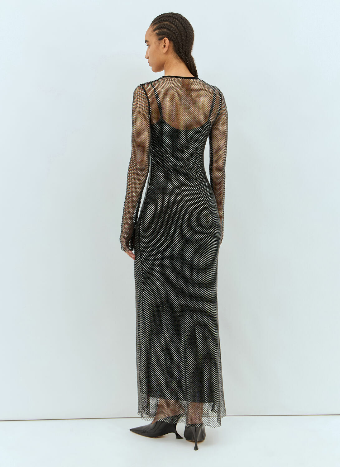 Sportmax Rhinestone Tulle Maxi Dress