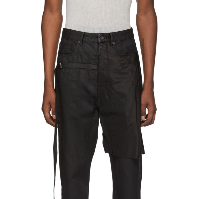 Rick Owens Drkshdw Black Combo Collapse Cropped Jeans Rick Owens
