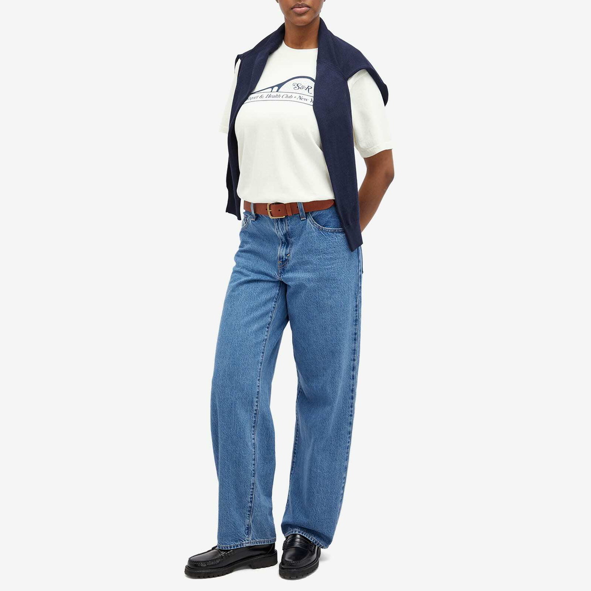 Sporty & Rich Racquet T-Shirt in Off White