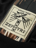 KAPITAL - Kochi and Zephyr Corduroy and Webbing-Trimmed Jersey Track Jacket - Black