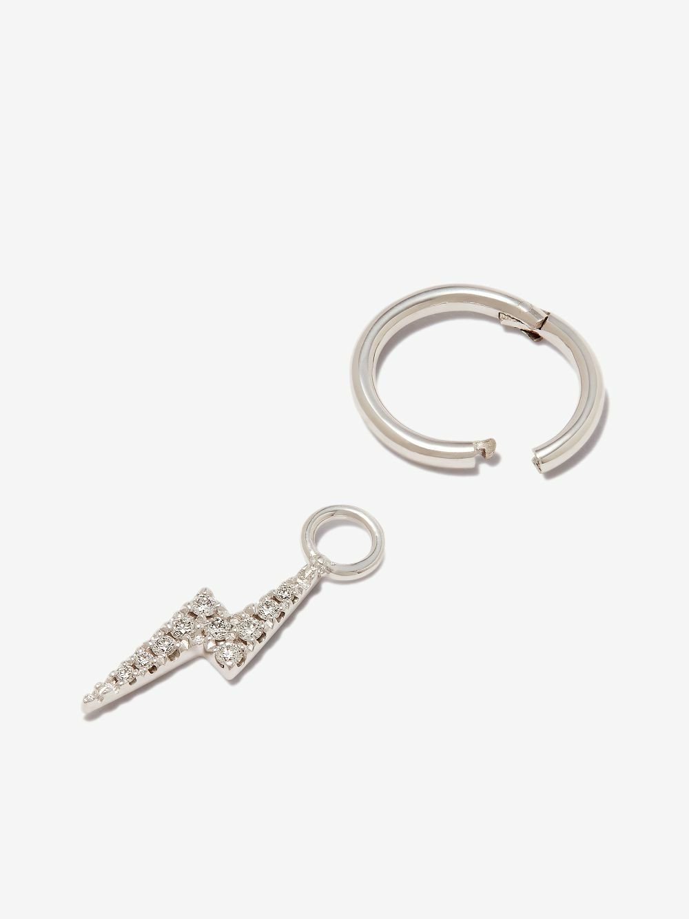 MARIA TASH 18K White Gold Lightning Bolt Diamond Charm