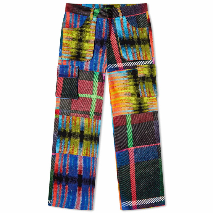 Photo: AGR Women's Tartan Denim Cargo Pant in Multi