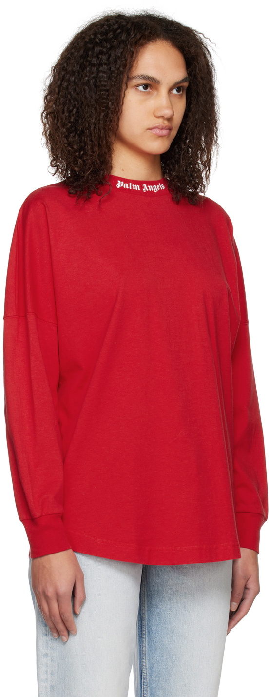 Palm Angels Red Classic Long Sleeve T-Shirt