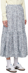 GANNI Blue Flounce Maxi Skirt