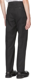 Alexander McQueen Black Gabardine Paneled Cropped Trousers