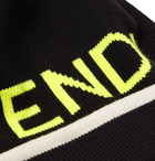 Fendi - Logo-Jacquard Wool Beanie - Black