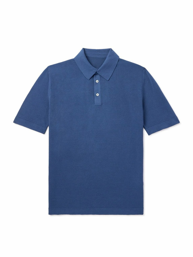 Photo: Anderson & Sheppard - Organic Cotton Polo Shirt - Blue