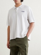Acne Studios - Logo-Embroidered Cotton-Piqué Polo Shirt - White