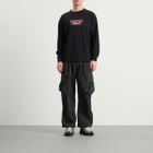 NANGA Men's Eco Hybrid Box Logo Long Sleeve T-Shirt in Black