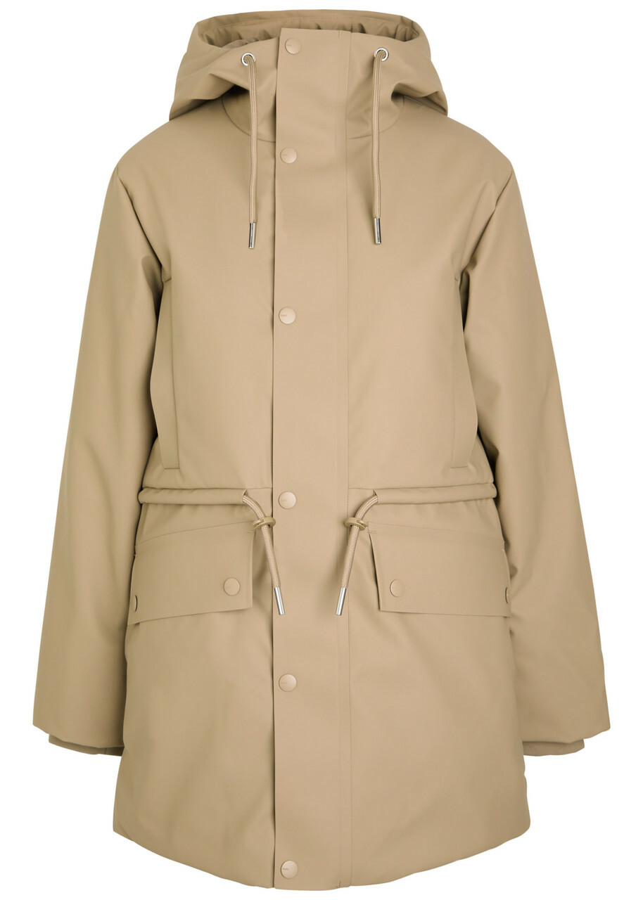 Rains Padded Rubberised Parka Beige
