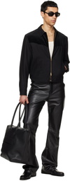 TONYWACK Black Wool Velvet Trimmed Blouson Jacket