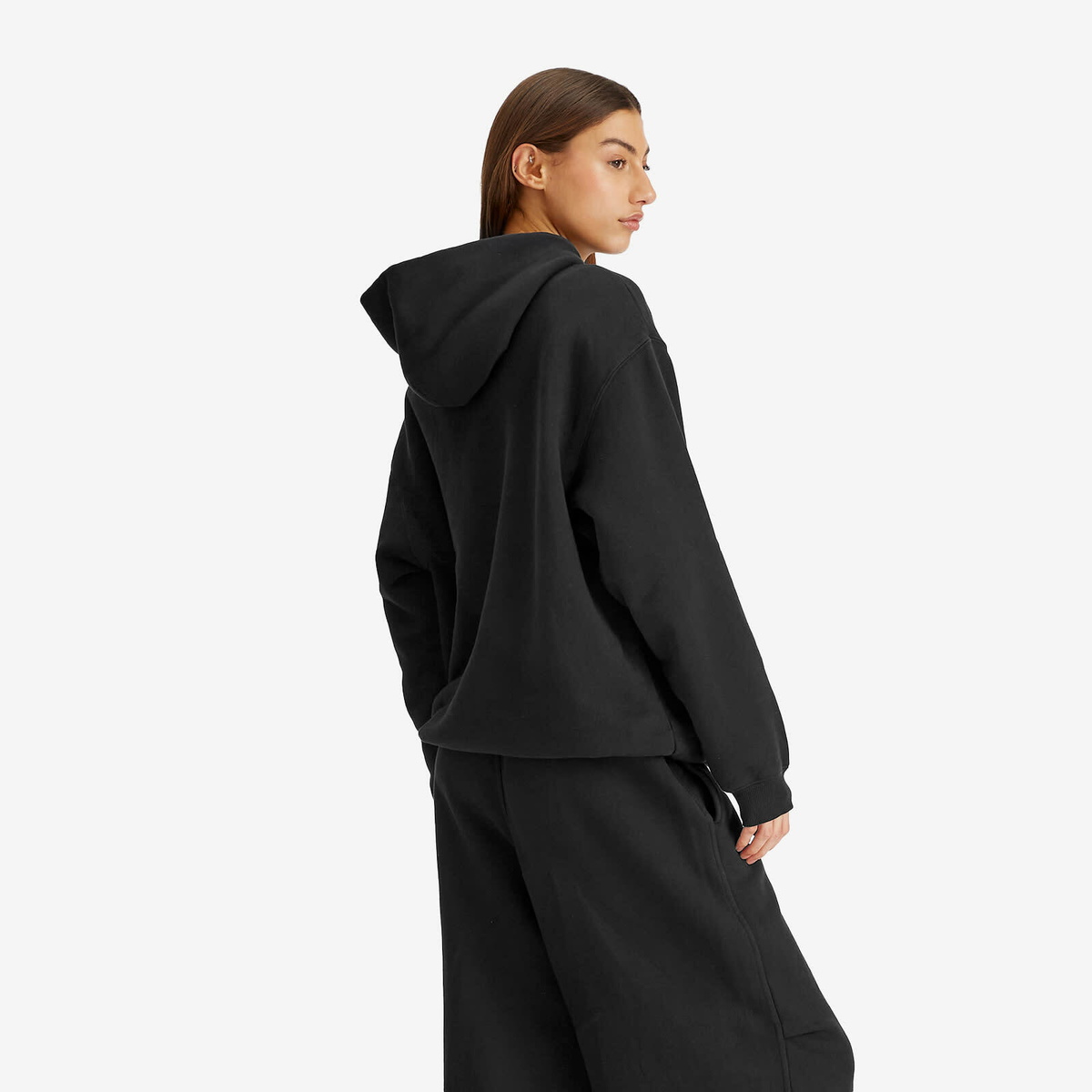 SKIMS Women's Vintage Fleece Oversized Hoodie in Washed Onyx SKIMS