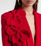 Elie Saab Floral-appliqué cady blazer