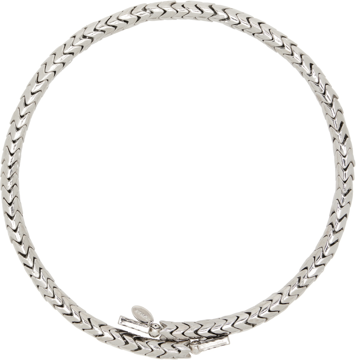 Toga Pulla Women's Metal Chain Loop Tie Necklace in Silver Toga Pulla