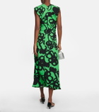 Christopher Kane - Printed ruched jersey midi dress