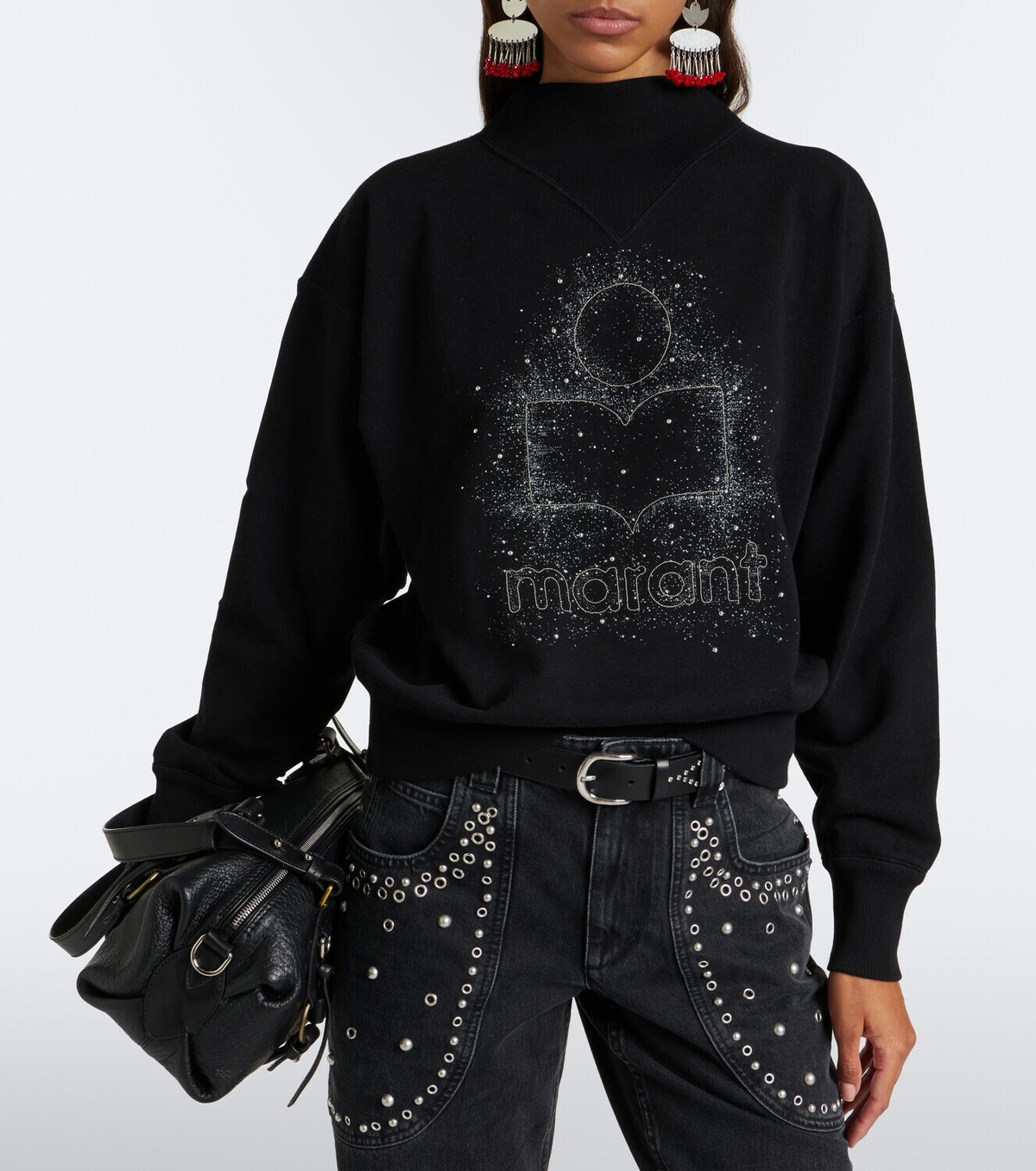 Marant Etoile Moby sequined cotton-blend sweatshirt