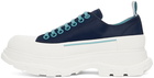 Alexander McQueen Blue Tread Slick Sneakers