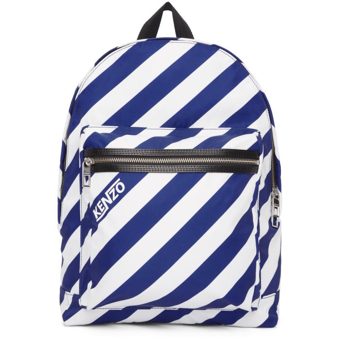 Photo: Kenzo Blue and White Striped Logo Rucksack