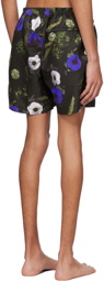 Sunspel Black Floral Swim Shorts